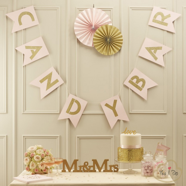 PINK & GOLD CANDY BAR BUNTING
