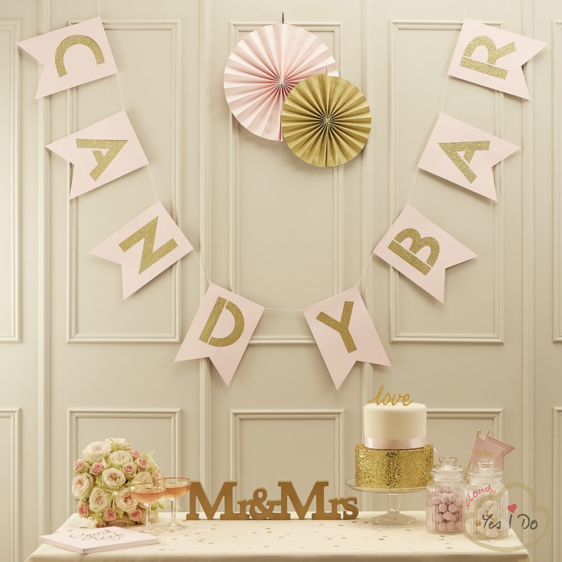 PINK & GOLD CANDY BAR BUNTING 