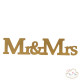 MR & MRS WOODEN SIGN - GOLD