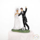 NEWLYWEDS CAKE TOPPER WITH A SOCCER BALL