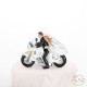 NEWLYWEDS ON A MOTORCYCLE CAKE TOPPER
