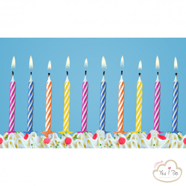 10 COLORED SPIRAL CANDLES