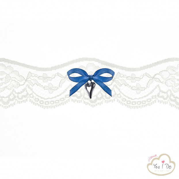 LACE GARTER WITH BLUE RIBBON