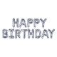 Foil balloon Happy Birthday - Silver