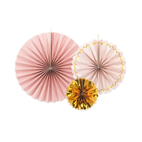 3 BLUSH PINK DECORATIVE ROSETTES