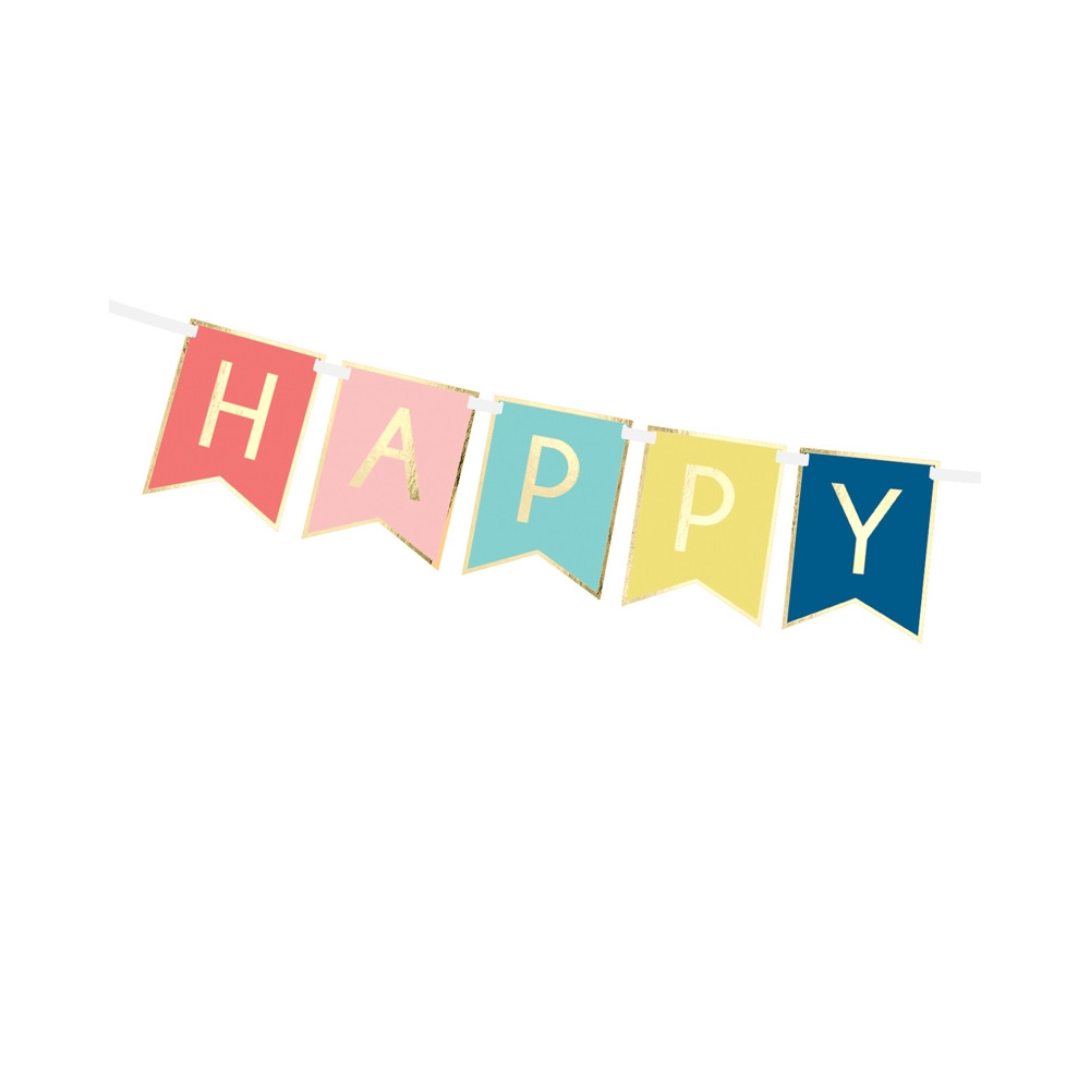 Pixnor Festone colorato Happy Birthday addobbo per compleanni 