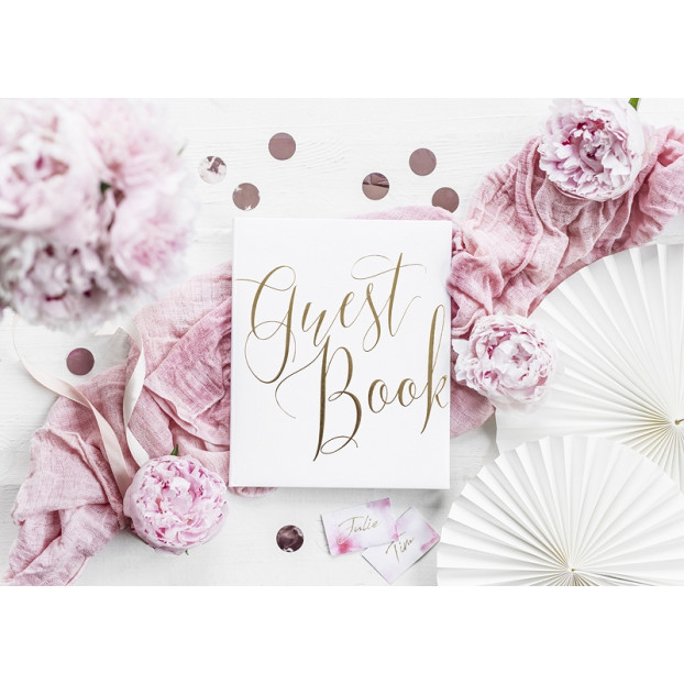 GUEST BOOK - WHITE AND GOLD