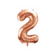 Metallic foil balloon Number "2", rose gold, 86 cm.