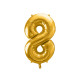 Metallic foil balloon Number "8", gold, 86 cm.