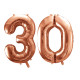 Metallic foil balloon Number "30", rose gold, 86 cm.