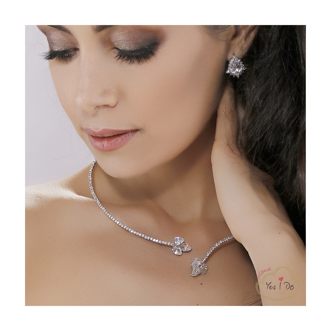 Reaky Collana Girocollo Con Strass Donna – Scintillante, Leggera, Lunghezza Regolabile 35+7 Cm, Regalo Idea