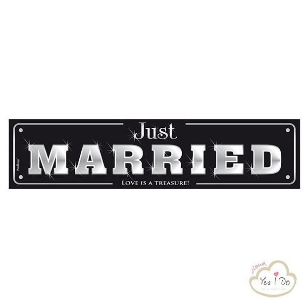 PLATE CAR JUST MARRIED BLACK EDITION