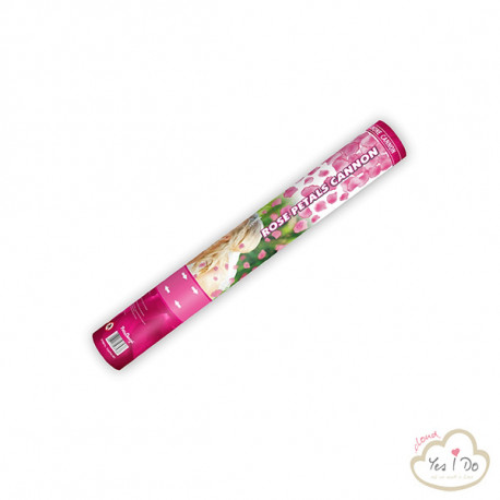 CONFETTI CANNON WITH ROSE PETALS, PINK 40 CM.