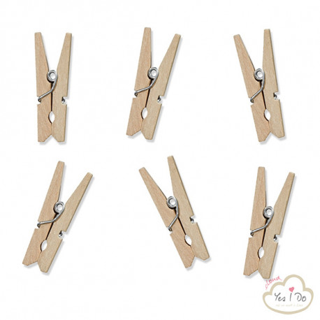 20 NATURAL WOODEN PEGS