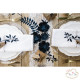 3 NAVY PAPER DECORATIONS FLOWERS